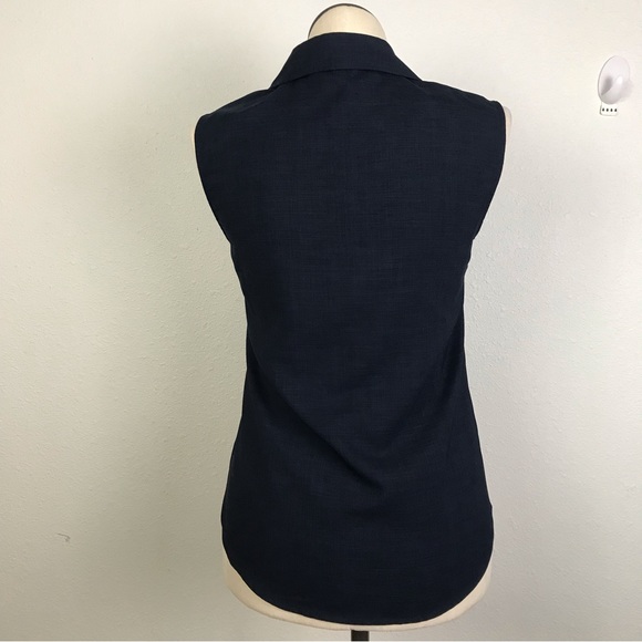 Christopher & Banks women’s blouse sleeveless button down Sz S color blue V-Neck - Picture 3 of 12